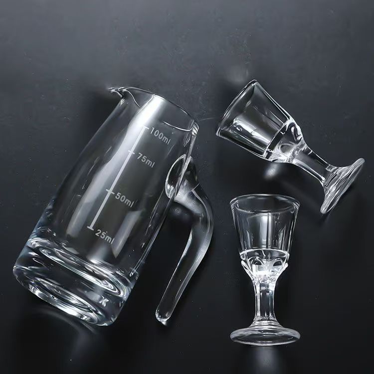 Thickened White Wine Glass 100ml Graduated Wine Divider Wine Set Spirits Bullet Cup Wine Divider Tall Small Wine Glass