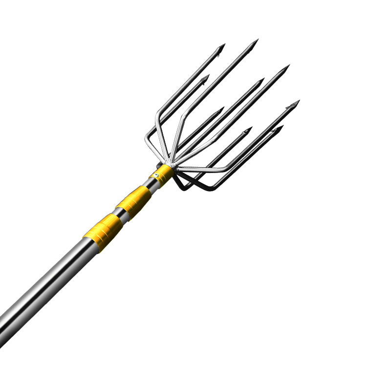 Metal Barbed Harpoon Old-Fashioned Fishing Tool Fishing Harpoon Head Large Fish Fork Five Teeth Seven Teeth Nine Teeth Wholesale