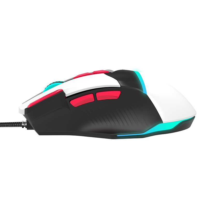Pengbai Gd02 Macro Programming Game Mecha Mouse Braided Line Rgb Luminous 8-Key Custom Point-To-Point Mechanical Mouse