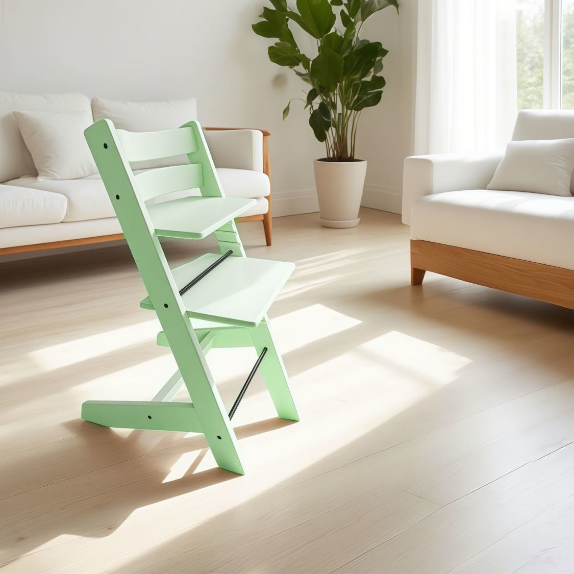 Детский стул для роста из массива дерева, многофункциональный регулируемый стул для кормления, экологически чистая краска на водной основе