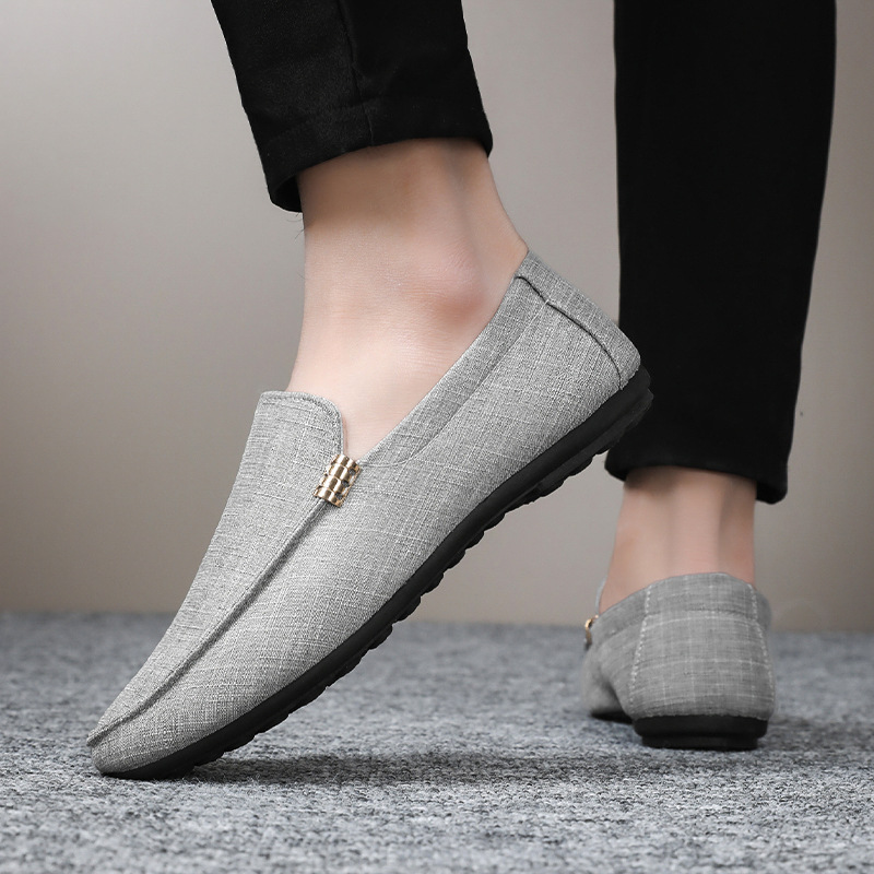 Summer New Breathable Doug Shoes Men's Casual Shoes Korean-style Trendy Lazy Slip-on Canvas Shoes All-match for Men
