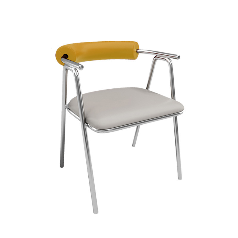 Light Luxury Milk Tea Shop Tables and Chairs, Industrial Style Minimalist Snack Coffee Tables, Stainless Steel Upholstered Chairs, Korean-Style Negotiation Tables