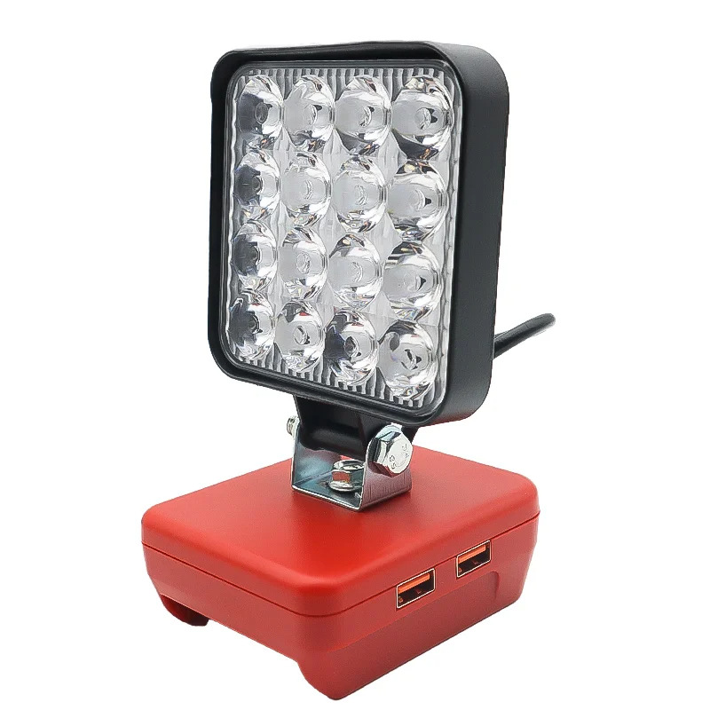 Рабочая лампа с литиевым аккумулятором 16LED, аварийная лампа, освещение для обслуживания, для наружных площадок, Dewei/Makita/Mowatch/Bosch