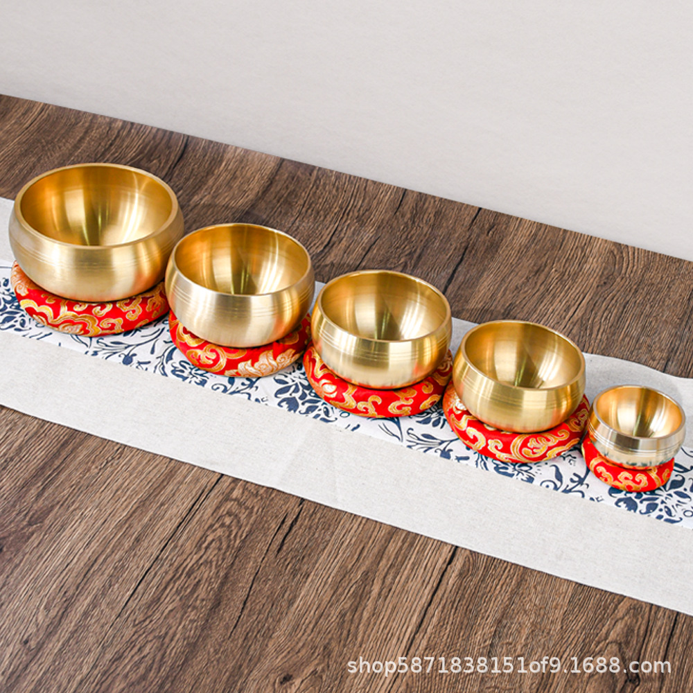 Cross-Border Singing Bowl Wholesale Nepalese Sanskrit Sound Bowl Xizang Copper Bowl Healing Meditation Sound Therapy Buddha Sound Bowl Singing Bowl