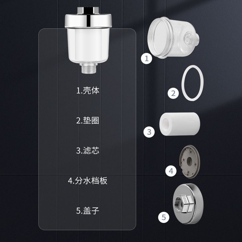 Shower Filter for Bathing, Household Shower Room Water Purifier, Five-Micron Pp Cotton Filter Element, Bath Filter, Water Purifier