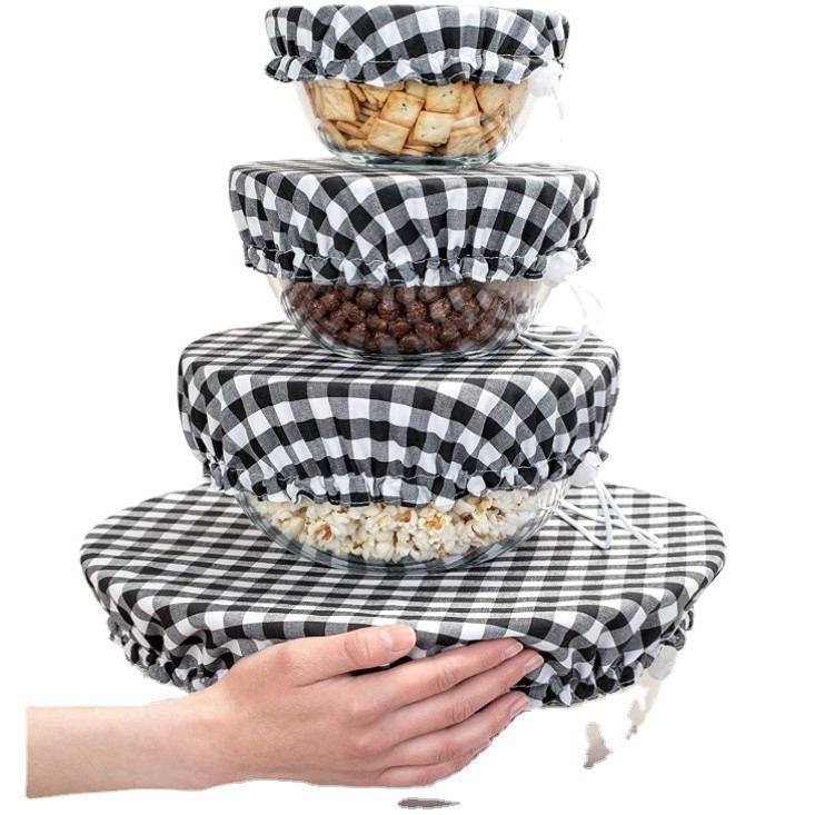 Cross-border Hot Sale Waterproof Bowl Cover Washable Reusable Salad Bowl Dust Cover Fresh-keeping Cloth Printed Bowl Cover
