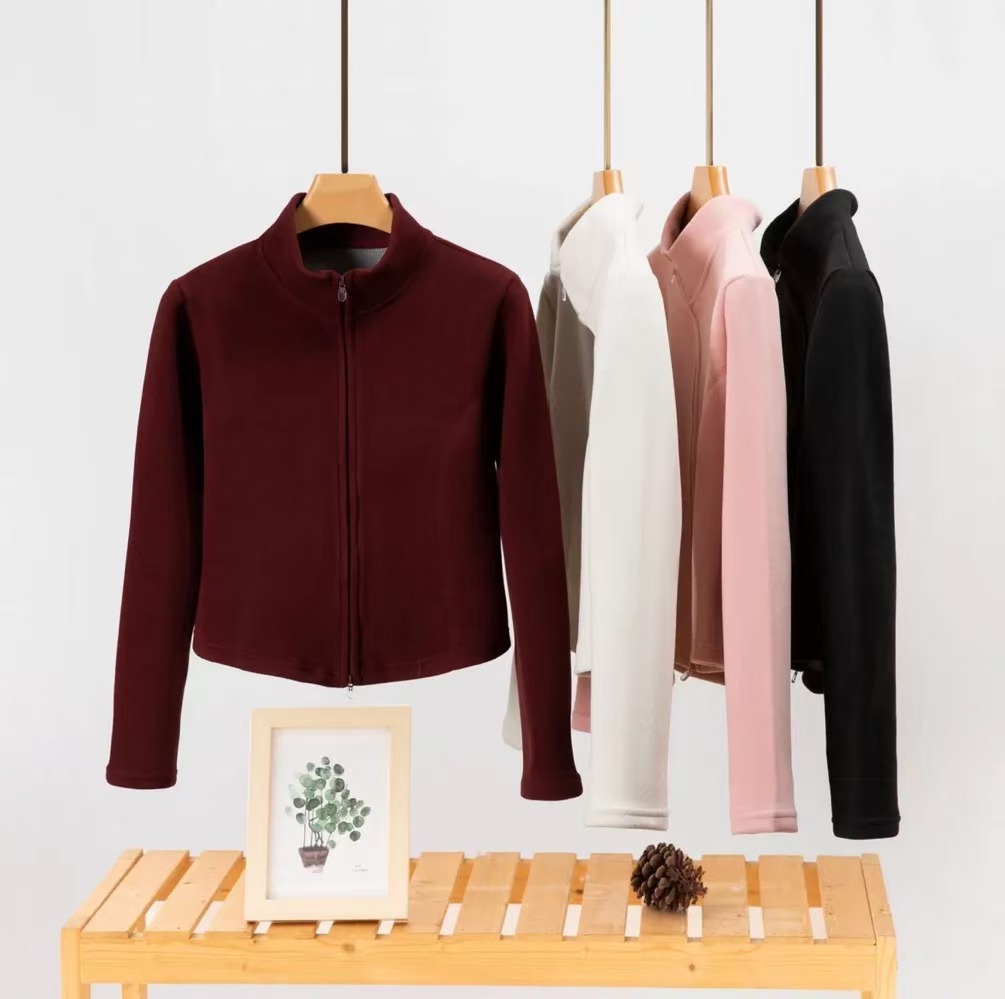 Женская ветровка из графена для йоги осень-зима, новый стиль, утепленная, с элегантной молнией и облегающим воротником