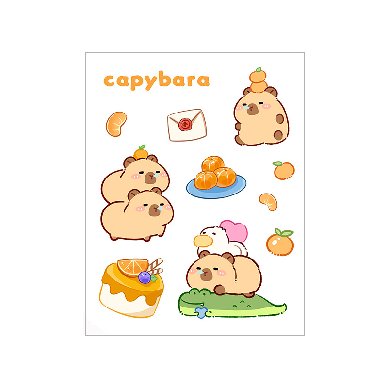 Capabala Journal stickers cartoon capybara pet stickers student DIY stickers waterproof Cup phone case paste