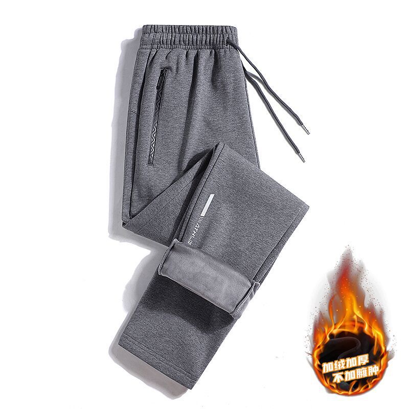 Fleece-Lined Thickened L-8Xl Cross-Border Plus-Size Men's Pants, Men's Sports Long Pants, Korean Style Trendy Casual Pants, Stylish