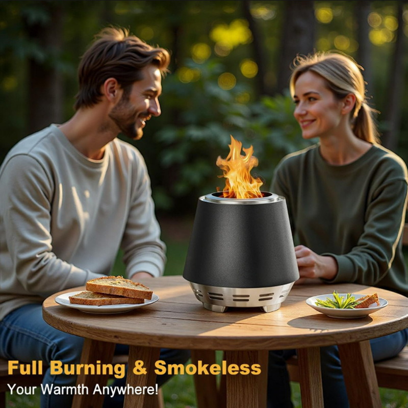 Cross-Border New Portable Campfire Camping Outdoor Courtyard Smokeless Desktop Brazier Is Durable and Easy to Clean