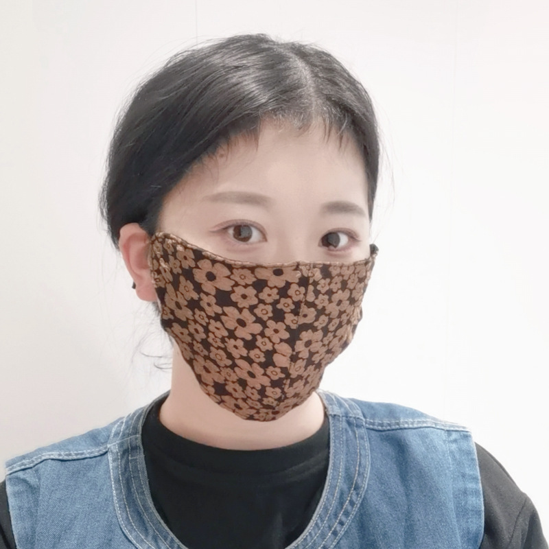 New four seasons warm mask women's three-dimensional small floral breathable sunscreen washable adjustable net red mask for hair