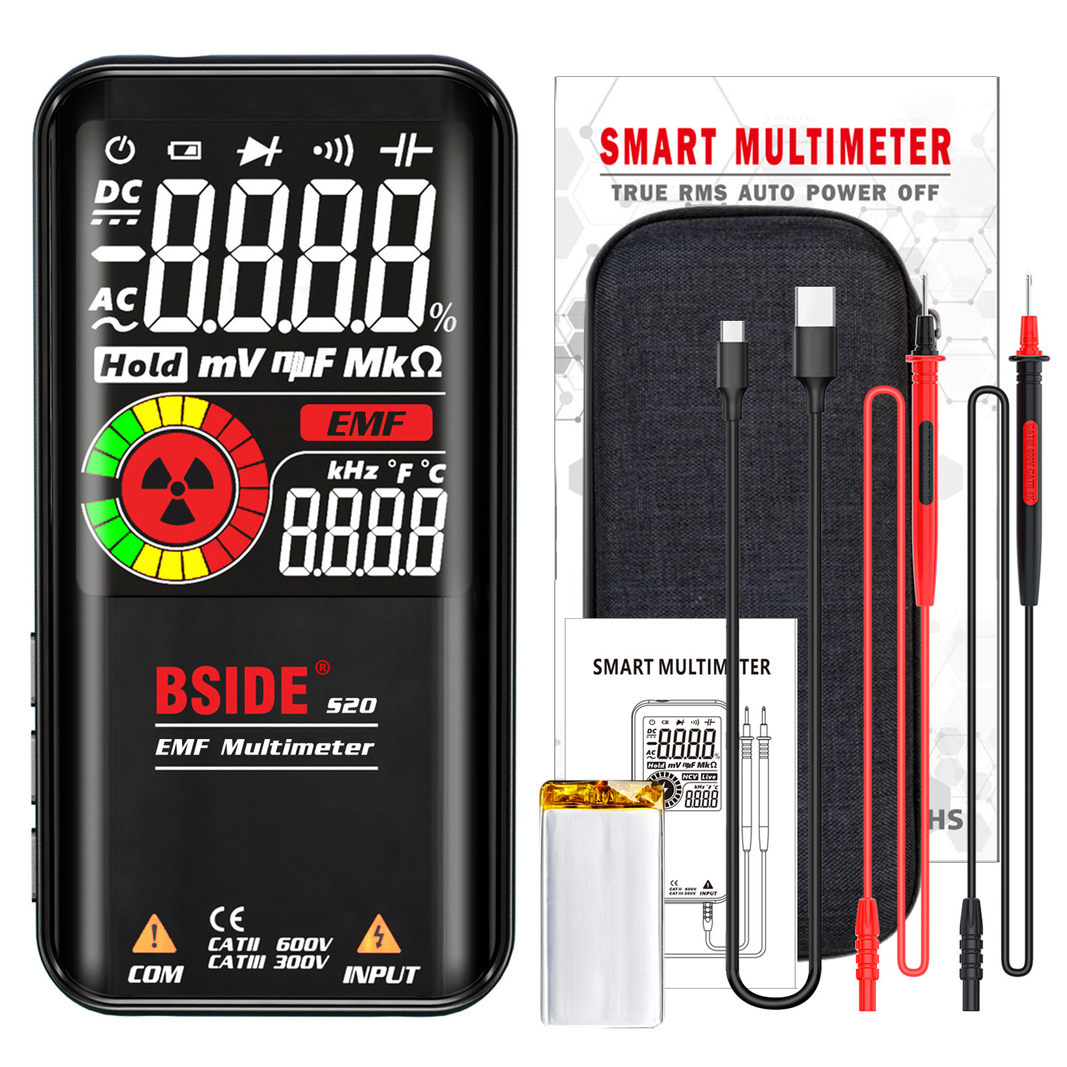 Germany's 2026 New Bside S20 Smart Large-Screen Multimeter Electromagnetic Radiation Color Screen Multimeter Multimeter