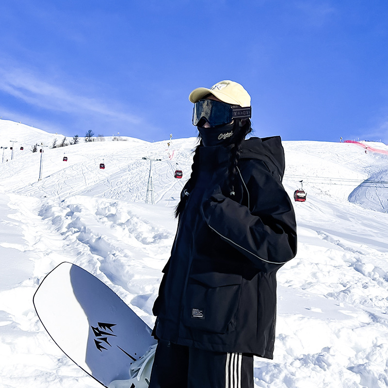 Ski Resort Rental Ski Suit Winter Waterproof Windproof Warm Zipper Velcro Reflective Strip Couple Ski Suit