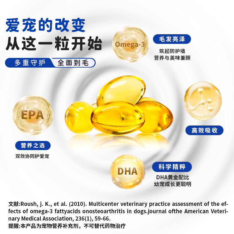 Pet Fish Oil, Dog and Cat Lecithin, Hair Beauty and Brightening Nutritional Supplement, Fish Oil Soft Capsule, Drop Shipping