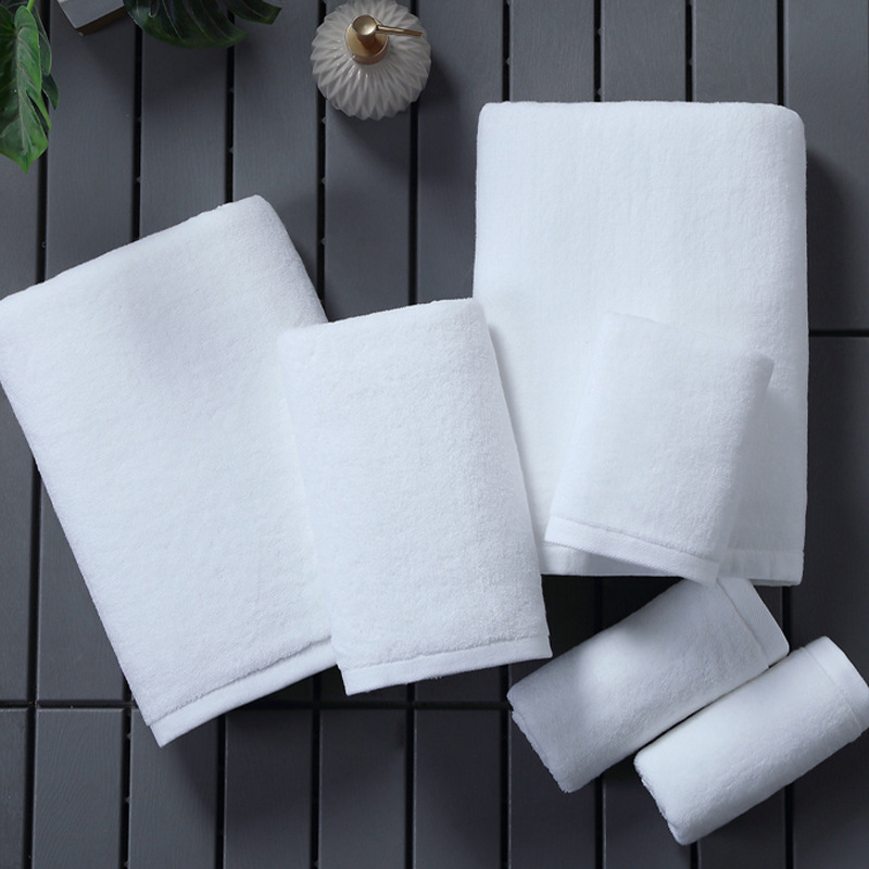 Hotel Pure Cotton Absorbent Towel Bath Towel Beauty Salon Hotel Thickened Absorbent White Towel Bath Towel Wholesale Plus Logo