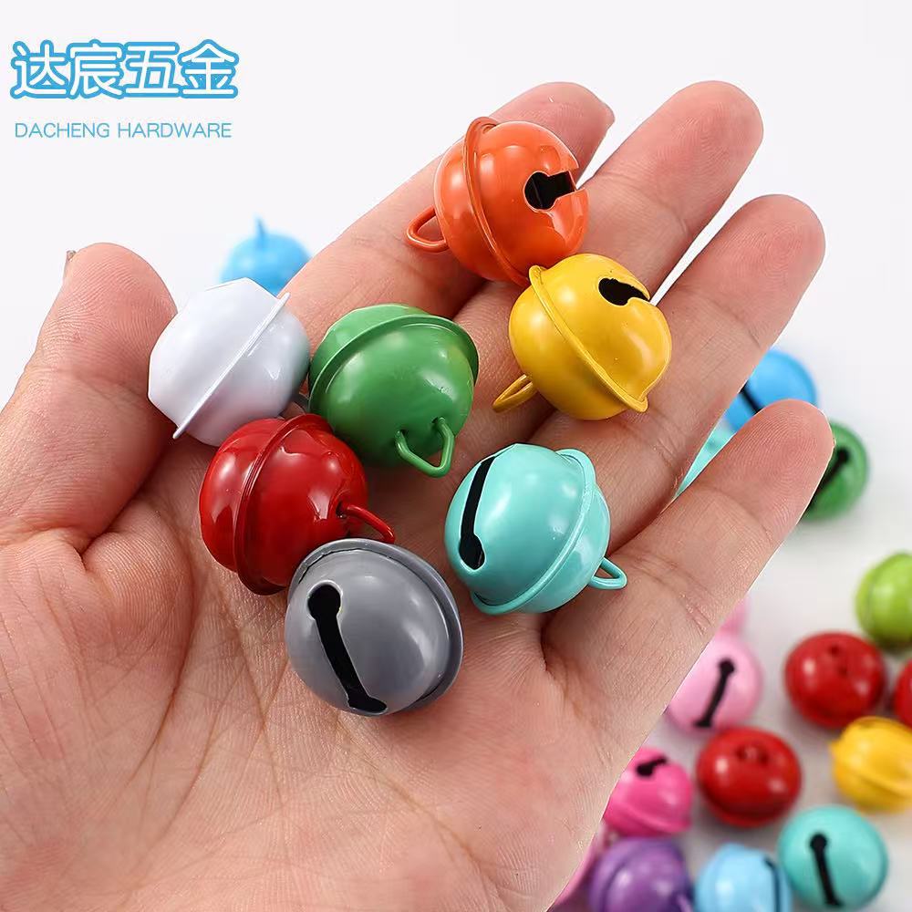 22mm Color Paint Pet Open Bell DIY Keychain Accessories Christmas Metal Hanging Bell
