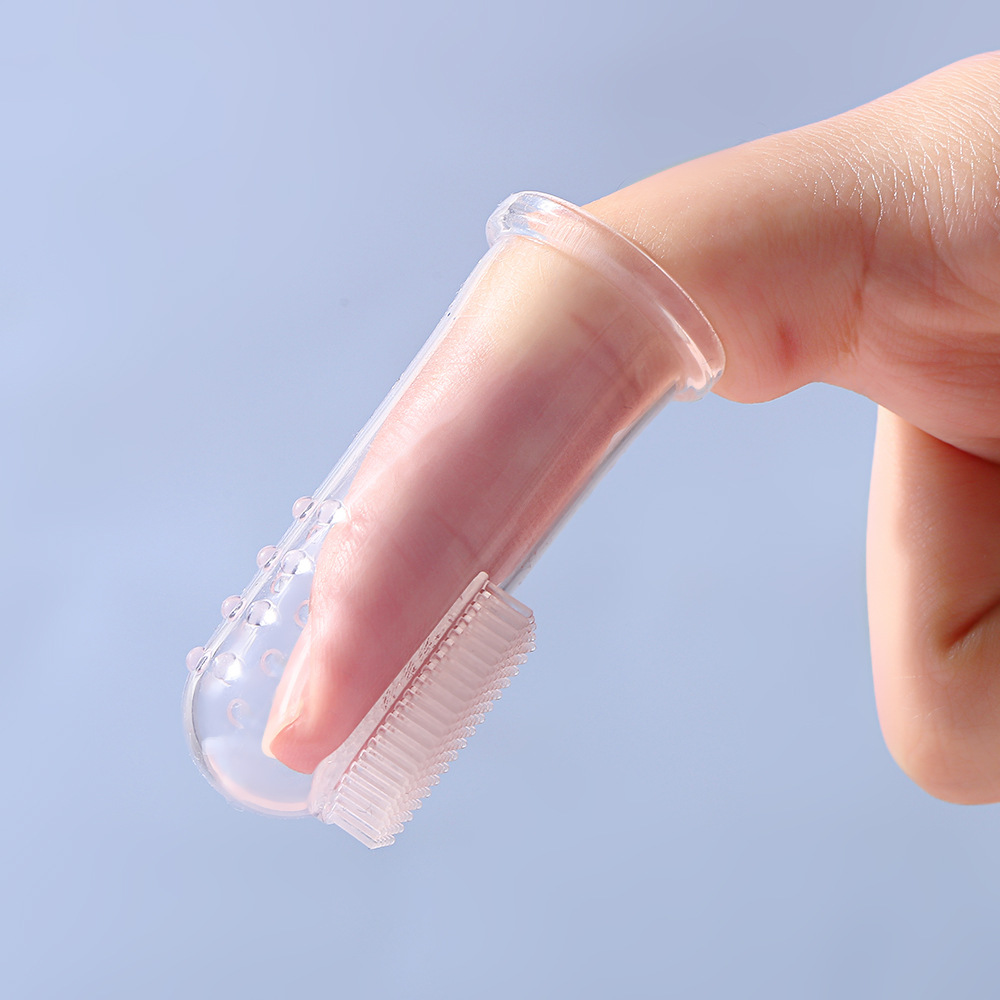 Baby Tongue Coating Cleaning Finger Toothbrush Newborn Oral Cleaning Finger Toothbrush Baby Brushing Silicone Toothbrush