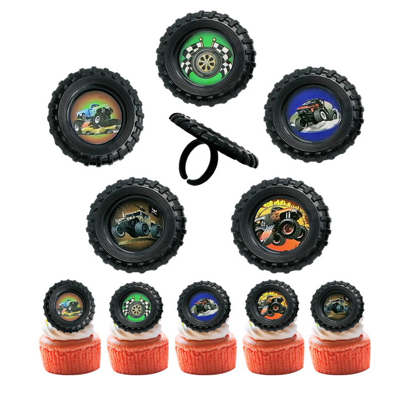 Cupcake Decoration Ring Children's Theme Cartoon Party Supplies Cake Plug-in Card Cake Top Decoration