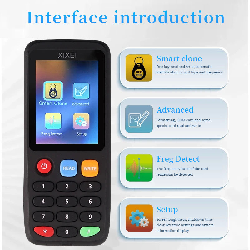 RFID cross-border foreign trade access control card reader ID replicator X7 Chinese and English full encryption IC replicator copying machine