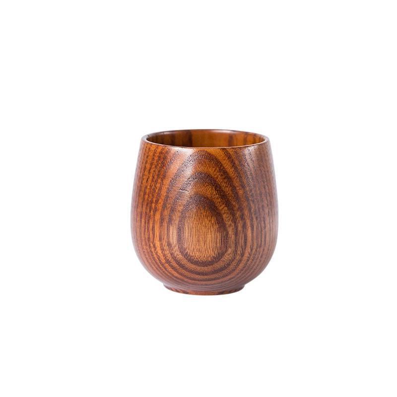 Japanese-Style Jujube Wood Cup Wooden Large Belly Cup Small Wine Cup Retro Insulated Restaurant Tea Cup Can Be Engraved in Stock