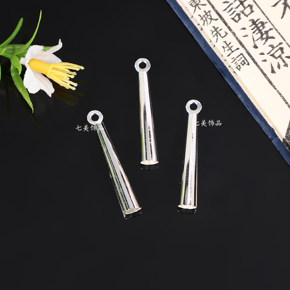 Silver Jewelry Accessories Long Trumpet Pendant Miao Silver Tassel Material DIY Ancient Costume Bridal Headdress Accessories Folk Cluster Style Pendant