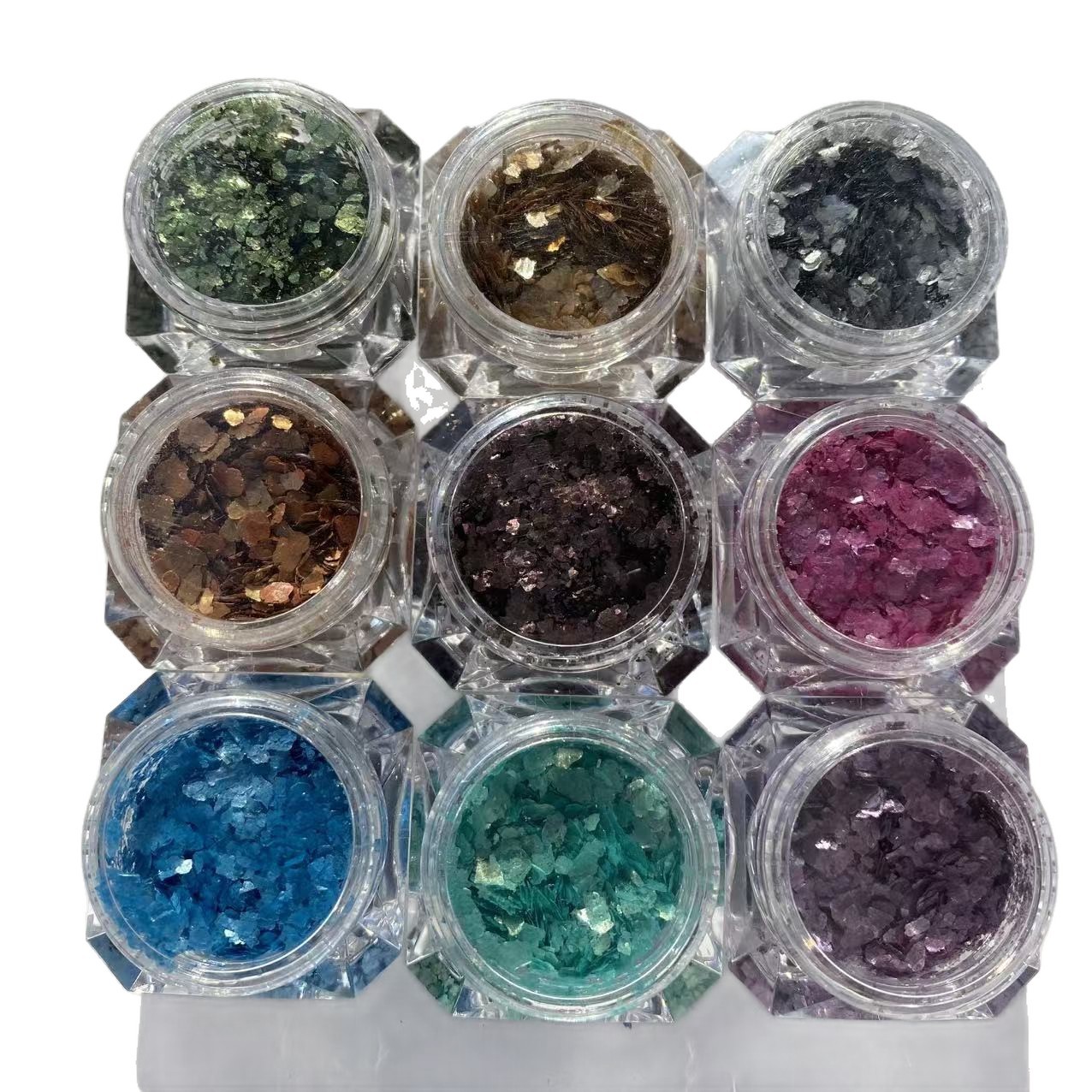 In-Stock Metallic Nail Art Mica Flakes Dyed Rock Flakes Real Stone Paint Floor Dyed Sequins Colorful Mica Glitter