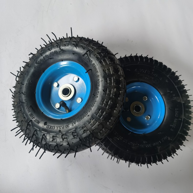 JIUZE 410/350-4 Inflatable Wheels for Cart with Metal Wheels 4.10/3.50-4 Tool Wheels