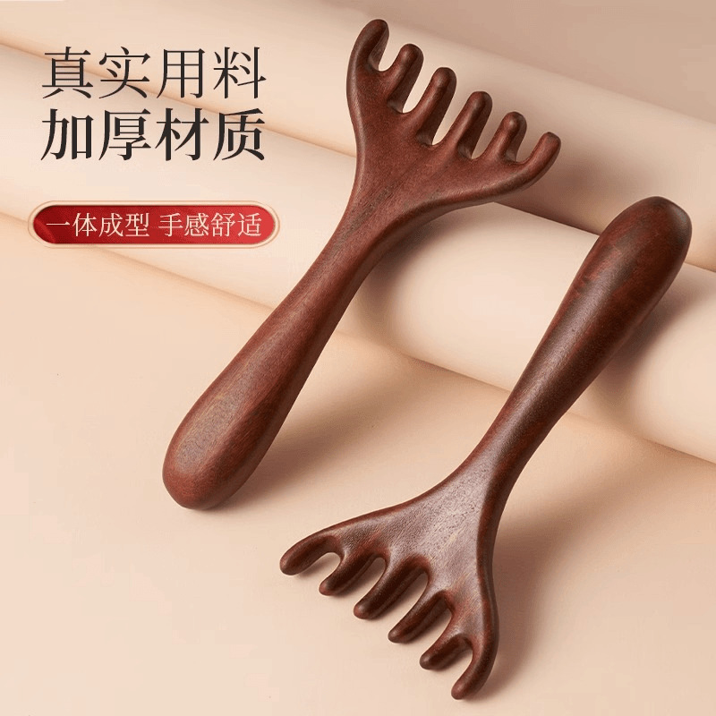 Antler Comb Six-Claw Dual-Purpose Massage Comb Eye Head Scalp Massage Meridian Comb Hair Therapy Scraping Dredging and Scraping Antler Comb