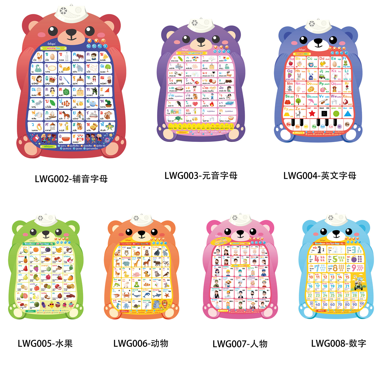 Таблица с голосом на трех языках для раннего обучения