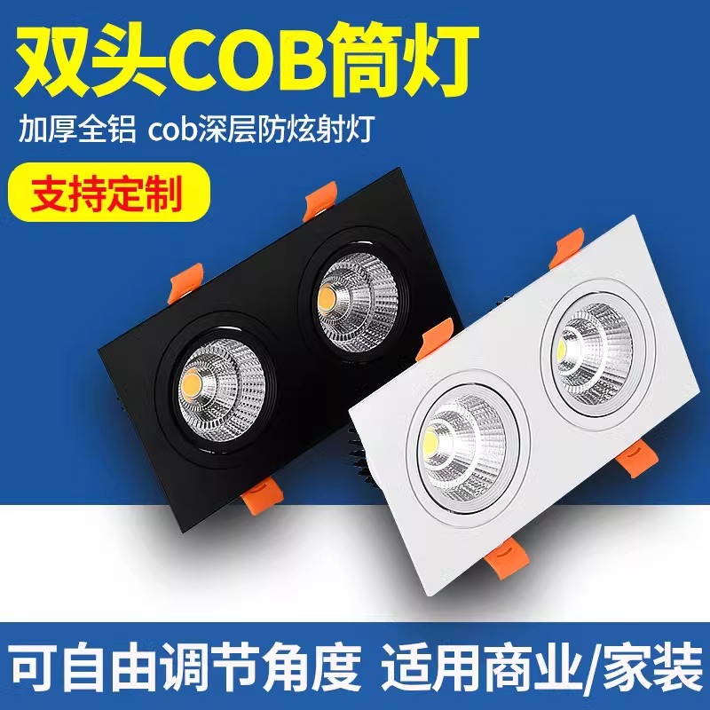 Square Grid Light Embedded Downlight Bean Gall Lamp Hill Spotlight Jewelry Store Ceiling Commercial Living Room Without Main Light