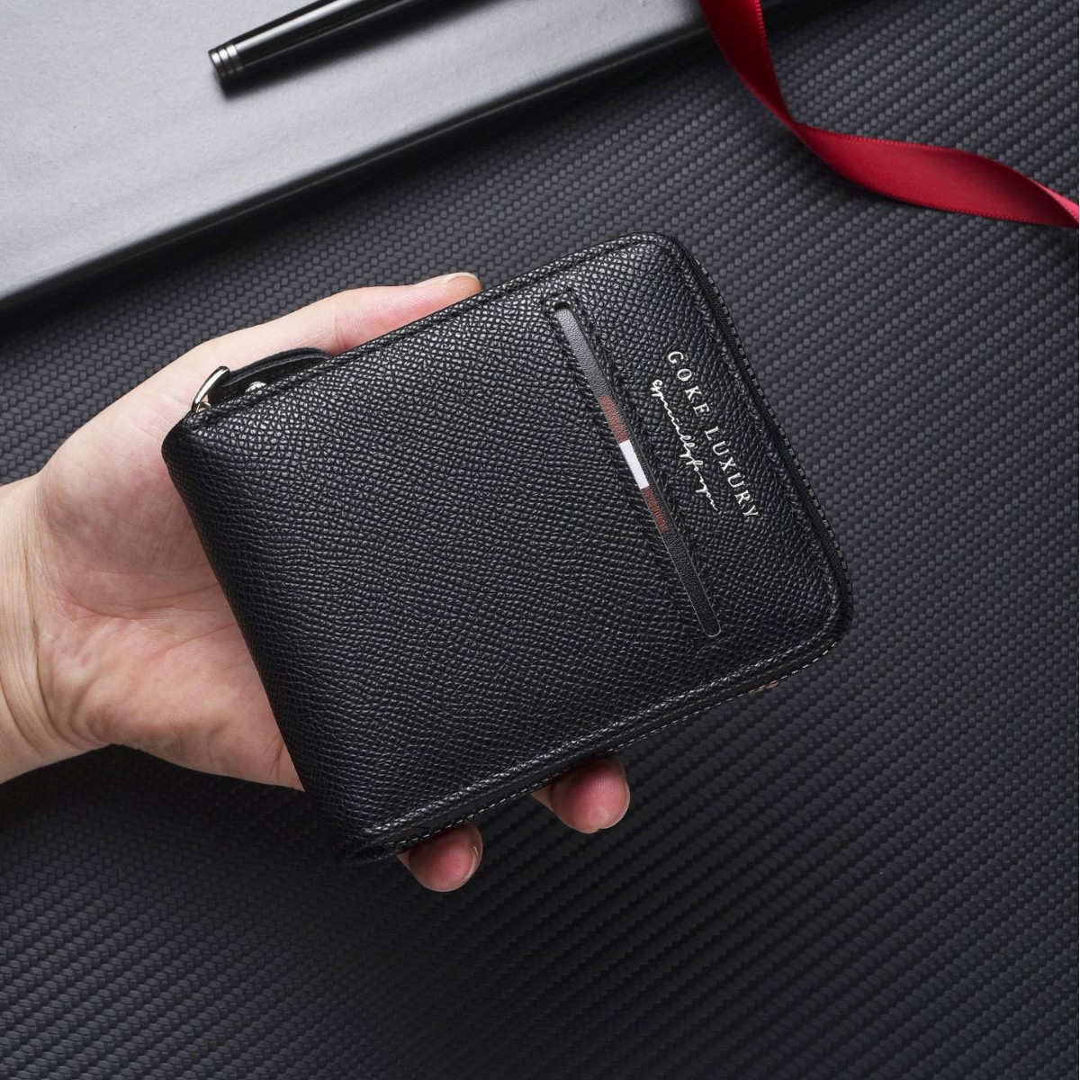 Мужской кошелек короткий большой емкости с несколькими карманами для карт новая сумка на молнии ID многофункциональная монетница оптовая продажа