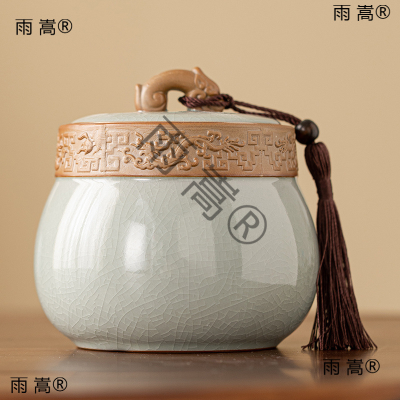 Ceramic Tea Cans Empty Cans Large Capacity Tea Storage Cans Household Green Tea Black Tea Pu'Er Longjing Tide Cans