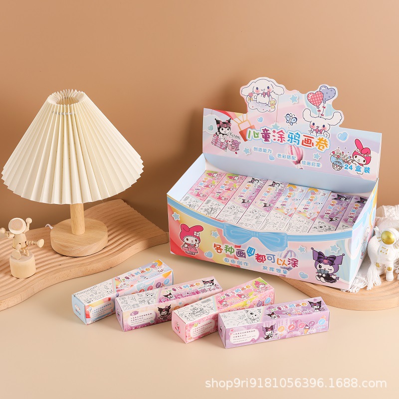 Graffiti Scroll Puzzle Coloring Painting Paper Long Scroll Kindergarten Baby Coloring Creative Handmade Kidsren's Drawing Paper