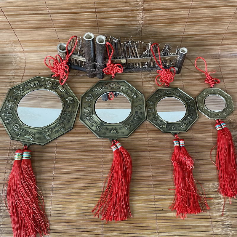 Оптовая продажа цветного зеркала Инь Ян для дома с китайским узлом