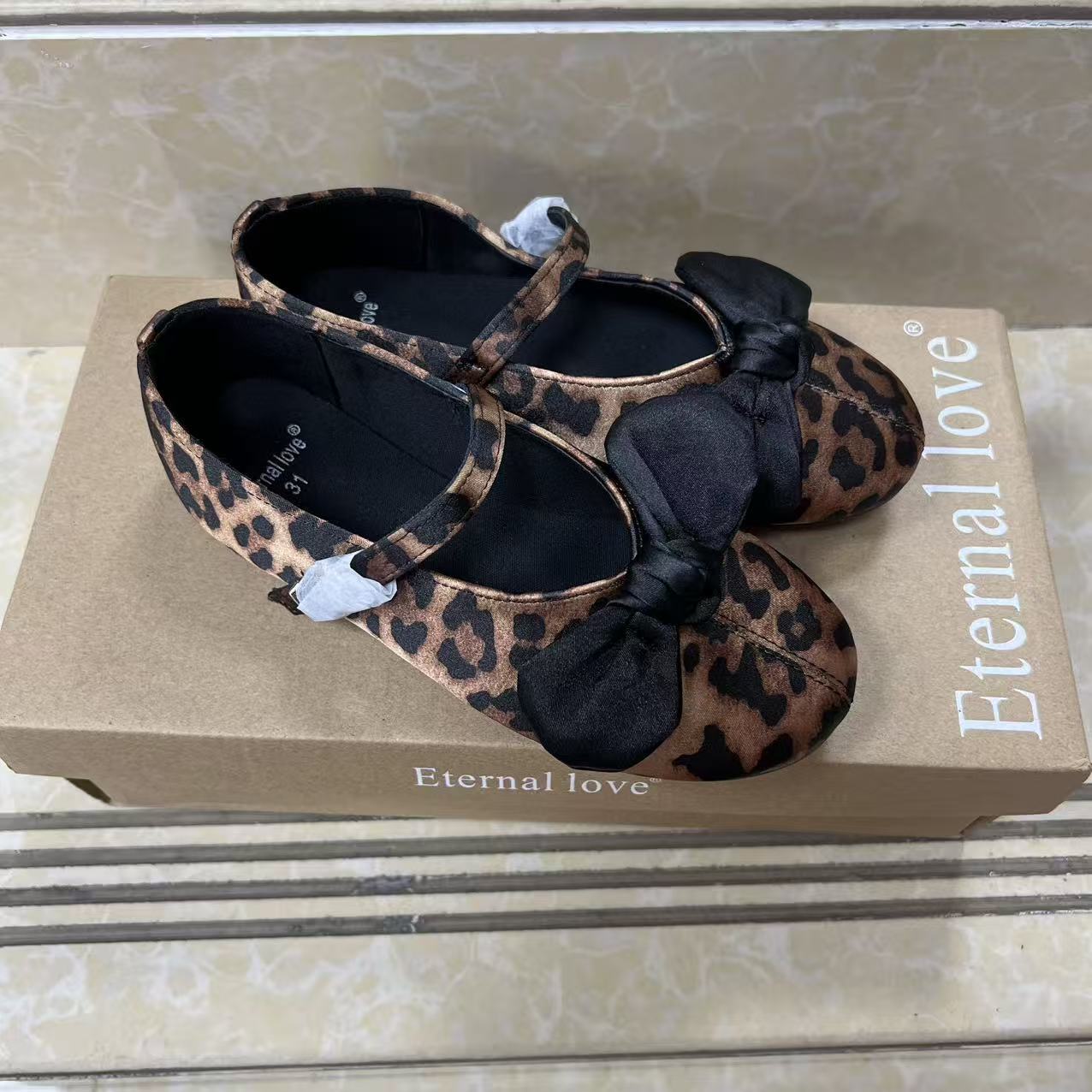 Baby Girls' Fashionable Soft-Soled Bow-Knot Round-Toe Stylish Versatile Flat Shoes