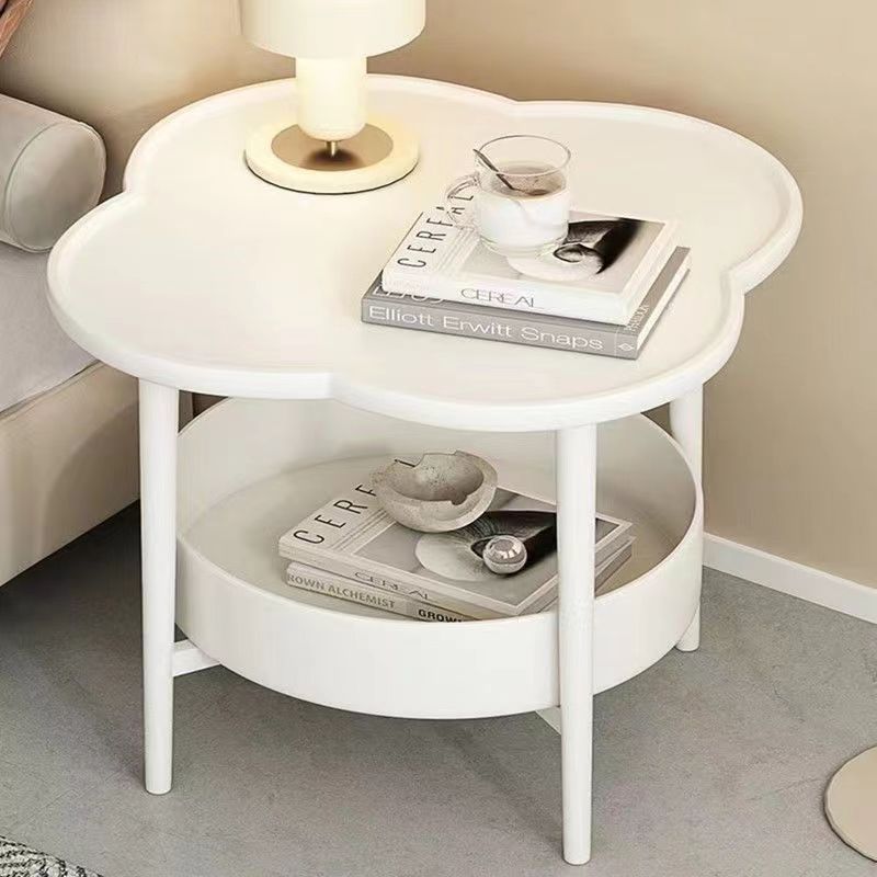 Creative Side Table Cloud Small Coffee Table Simple Double-Layer Round Table Living Room Mobile Storage Rack Cream Style Sofa Side