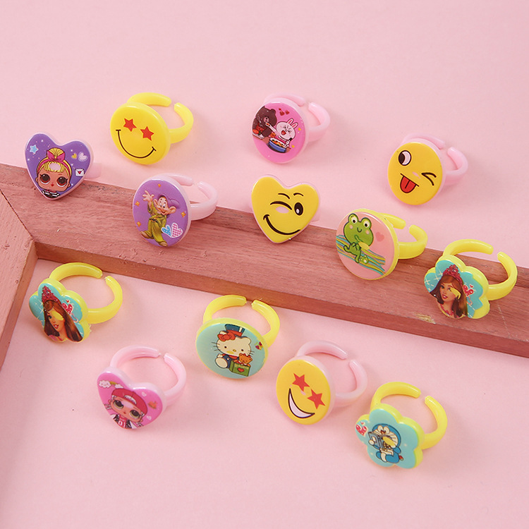 Children's ring gemstone water Diamond acrylic Net Red little girl ring jewelry gift jewelry toys wholesale