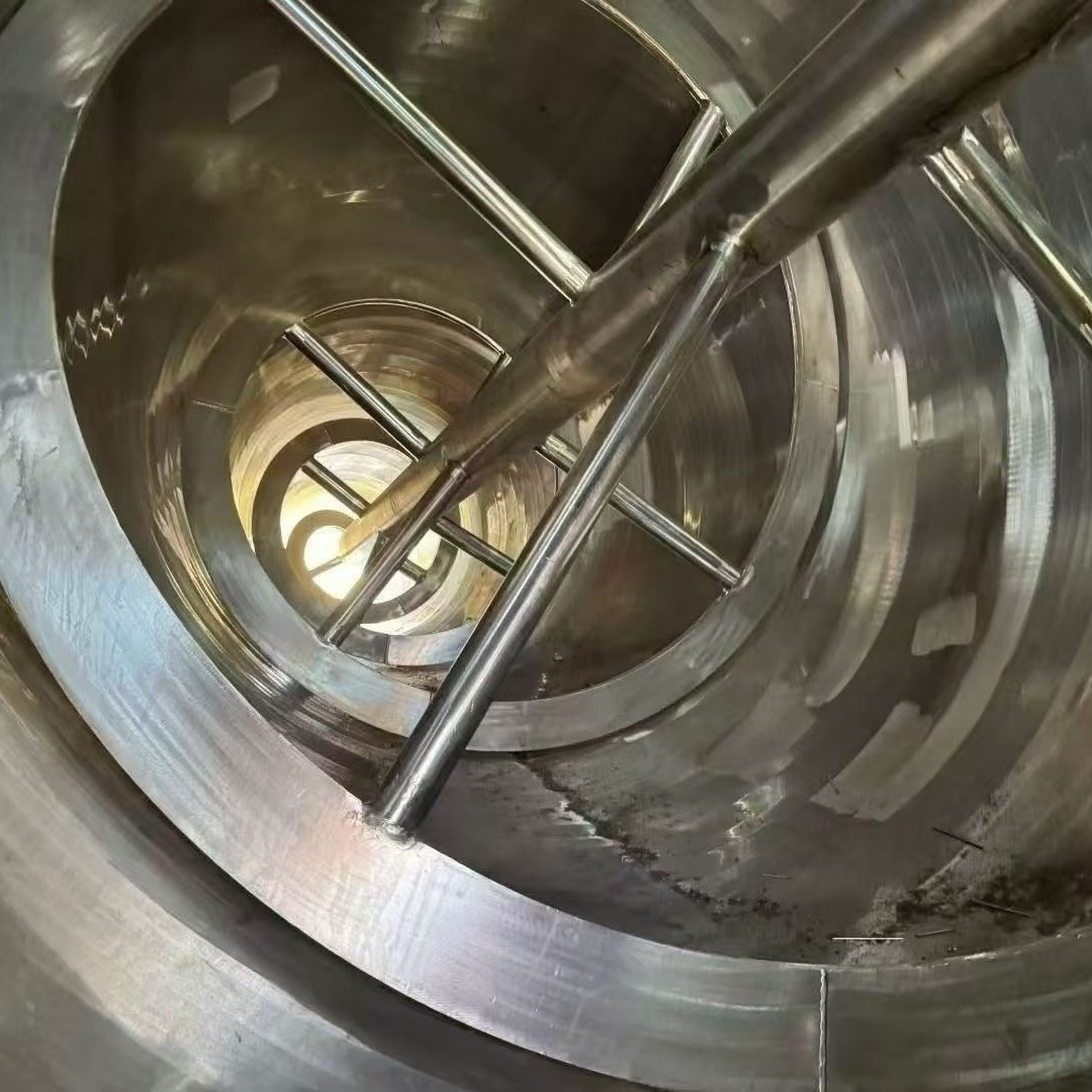 Used 8000 Liter Single Cone Screw Ribbon Dryer Double Helical Mixer Ribbon Mixer