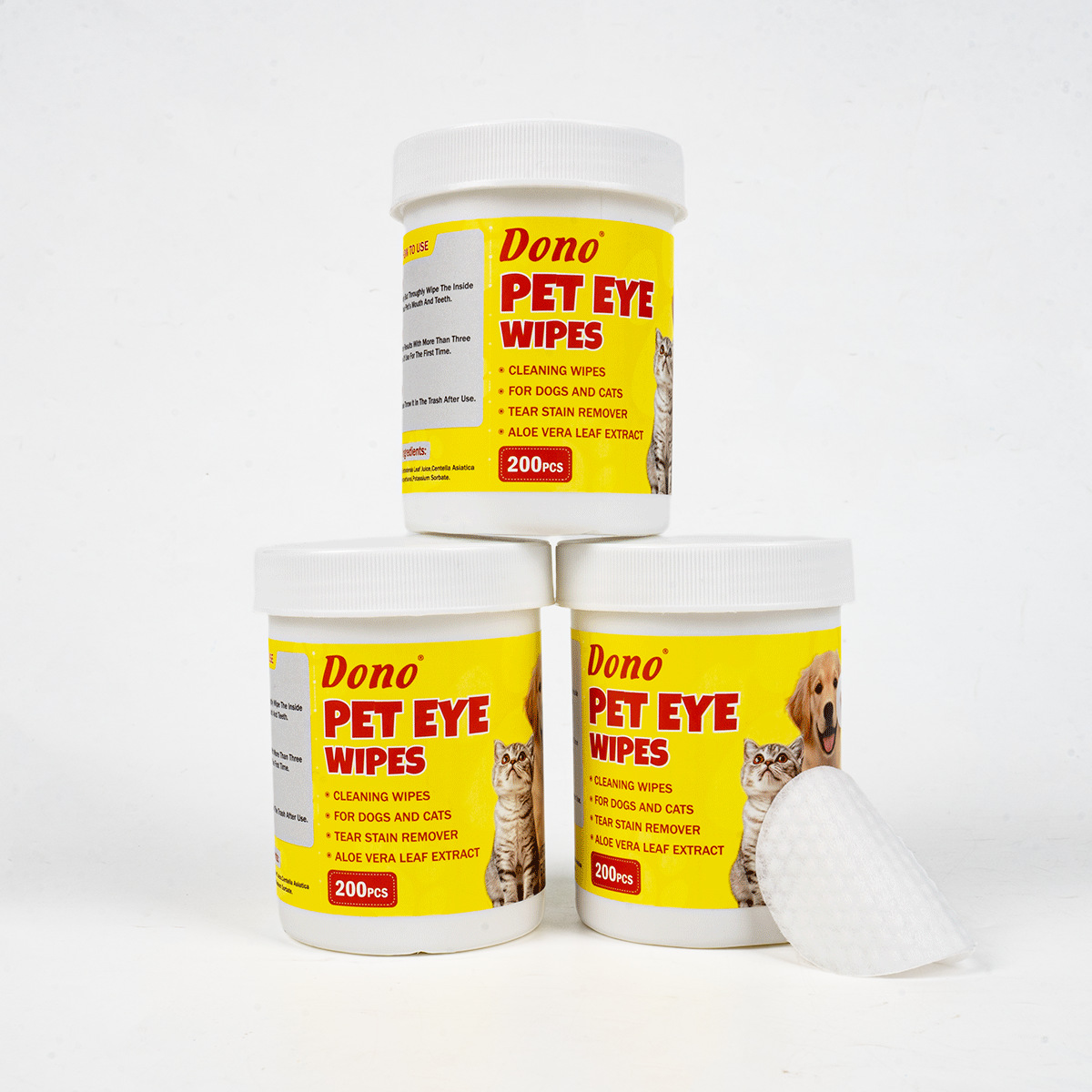 Dono Tear Stain Removal Wipes for Pet Eyes, Cats and Dogs, Improve Pomeranian Teddy Cat Cleaning Supplies, Internet Celebrity Model