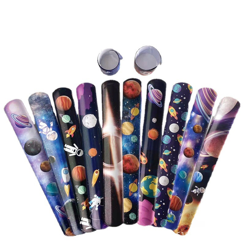 Printed Space Series Snap Bracelets Children's Interstellar Party Classroom Gifts Snap Bracelets Starry Sky Trendy