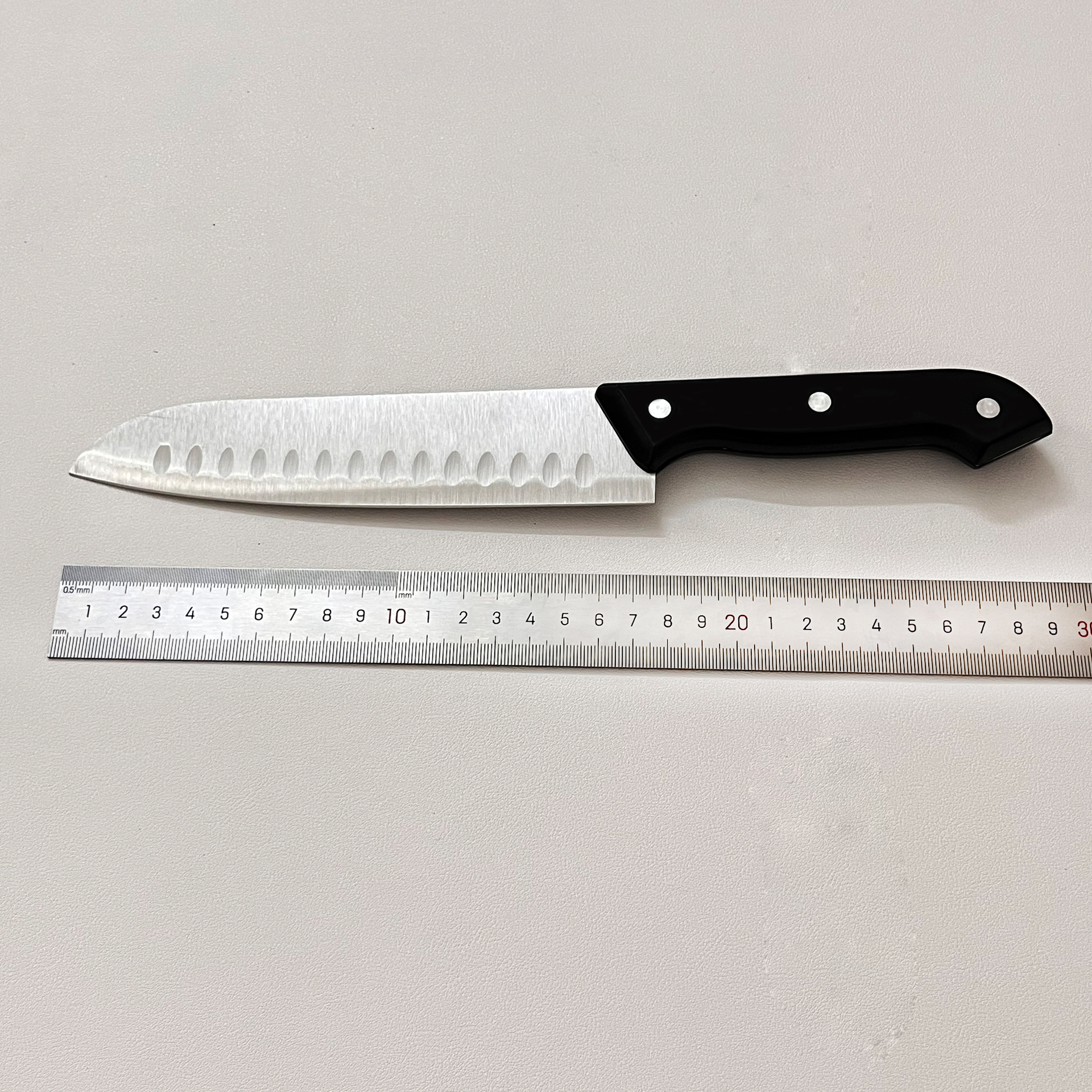 Нож для нарезки овощей японского шеф-повара из нержавеющей стали, черная пластиковая ручка, экспорт из фабрики Янцзян Юаньхуа