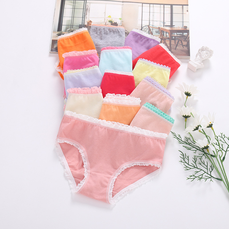 Factory Price Wholesale Foreign Goods Girls' Briefs Cotton Floral Mixed Colors Children's Underwear Pure Cotton Crotch for Toddlers and Young Children