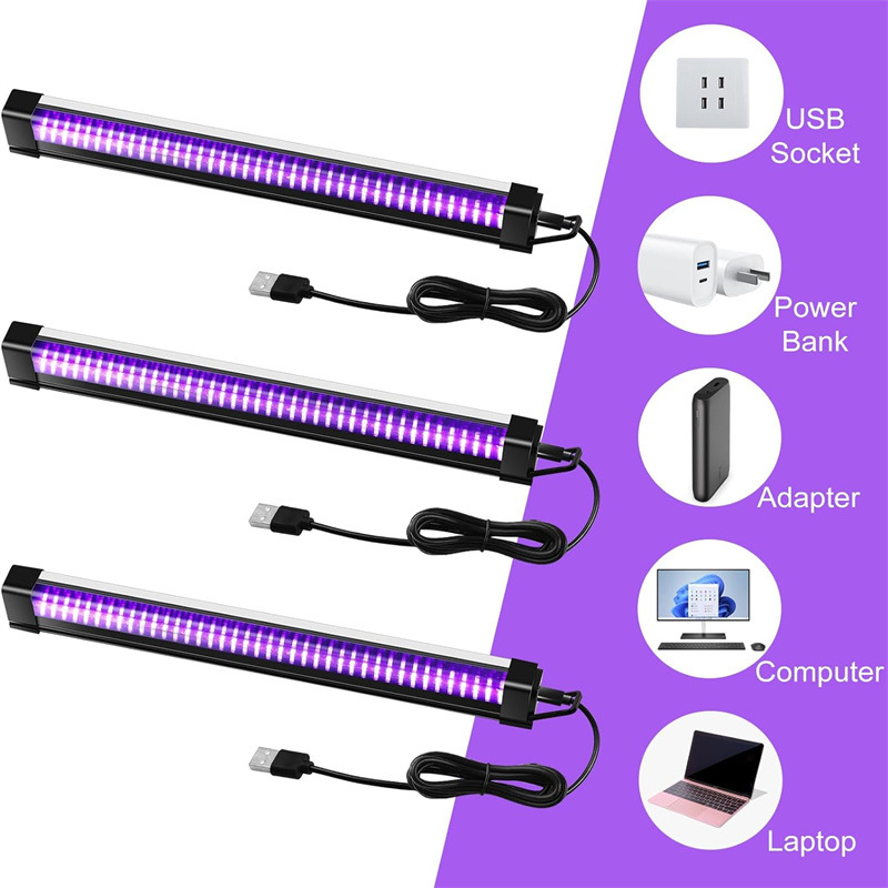 Cross-Border Led Uv Black Light Wide Voltage Magnetic Suction Uv Curing Lamp Drama Party Ktv Uv Stage Light