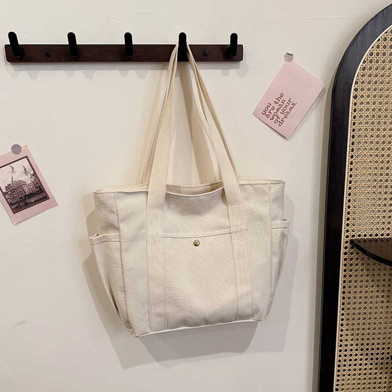 Canvas Women's Bag 2025 New Handbag Shoulder Bag College Student Versatile Handbag Large Capacity Commuter Tote Bag