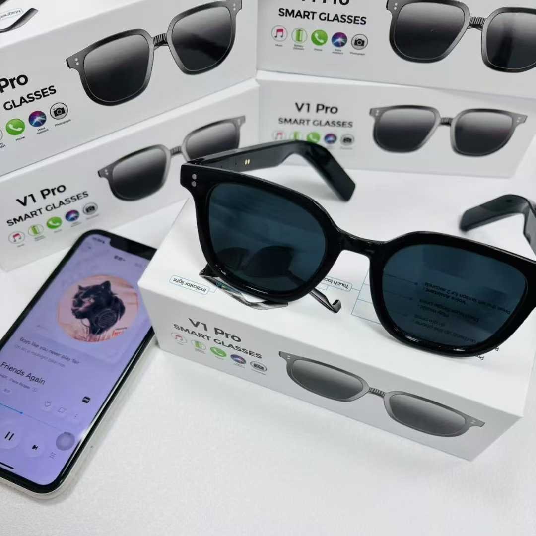 Кросс-бордерные популярные V1 Pro смарт очки с Bluetooth вызовами, беспроводные аудио очки, AI очки