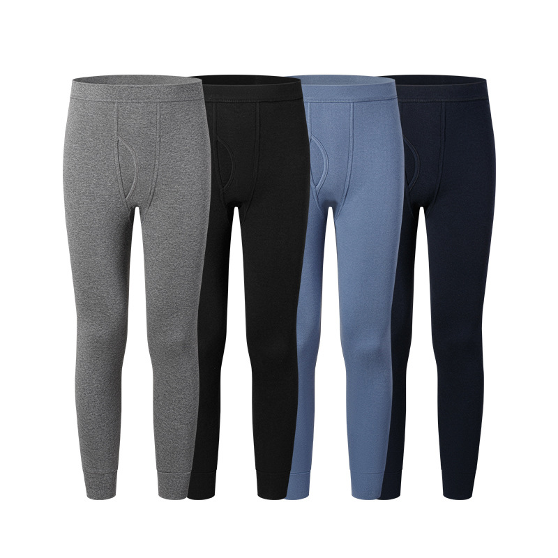 Men's Thin Cotton Thermal Pants, Pure Cotton Antibacterial Basic Warm Pants for Young Men, Autumn and Winter, Free Shipping