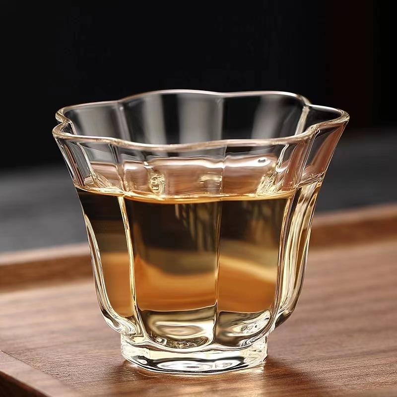 High Borosilicate Glass Fragrant Cup Tea Tasting Cup Heat Resistant High Temperature Resistant Petal Cup