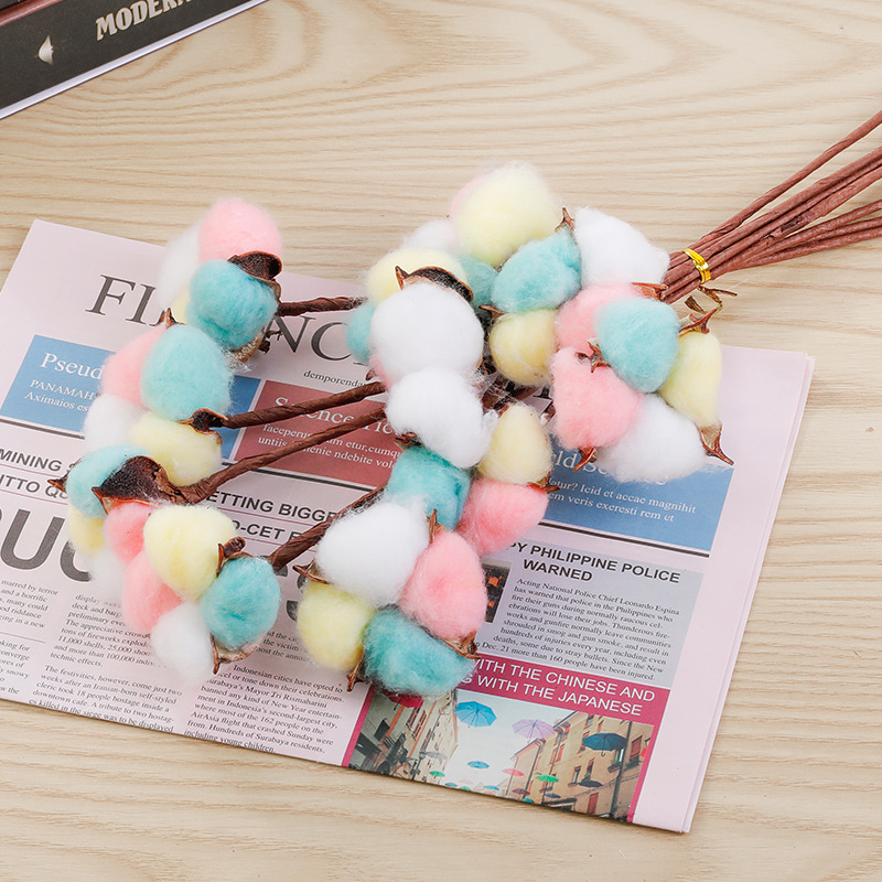 Cotton dried flower cotton bouquet simulation cotton Christmas bouquet dried flower eternal flower natural cotton Xinjiang cotton