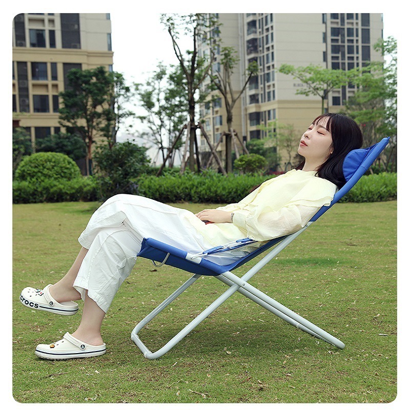 Backrest Folding Recliner Balcony Nap Simple Sleeping Chair Portable Outdoor Beach Chair Lounge Chair Recliner Office