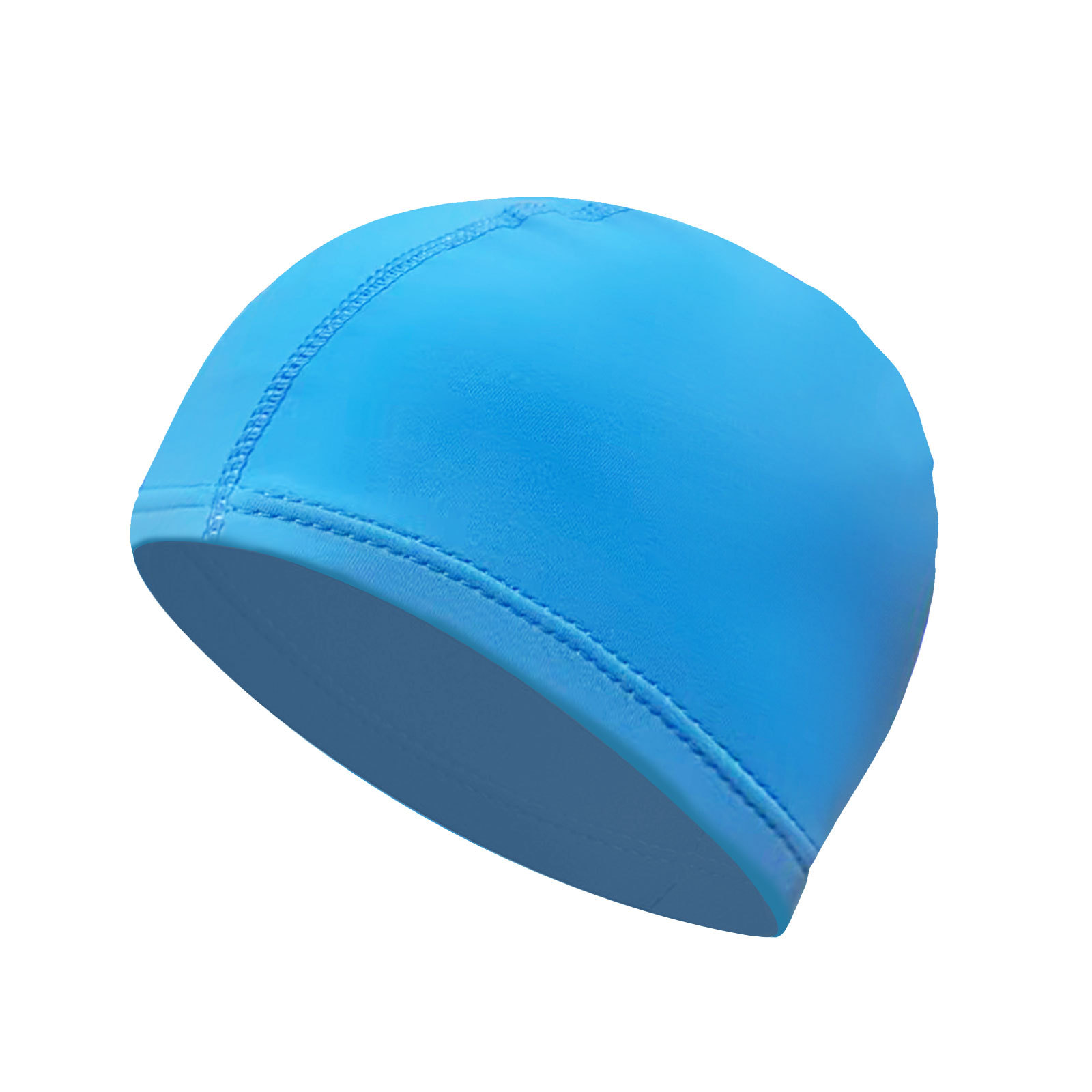 Factory direct polyester cloth swimming cap adult men's and women's solid color color non-dissection head breathable swimming cap wholesale